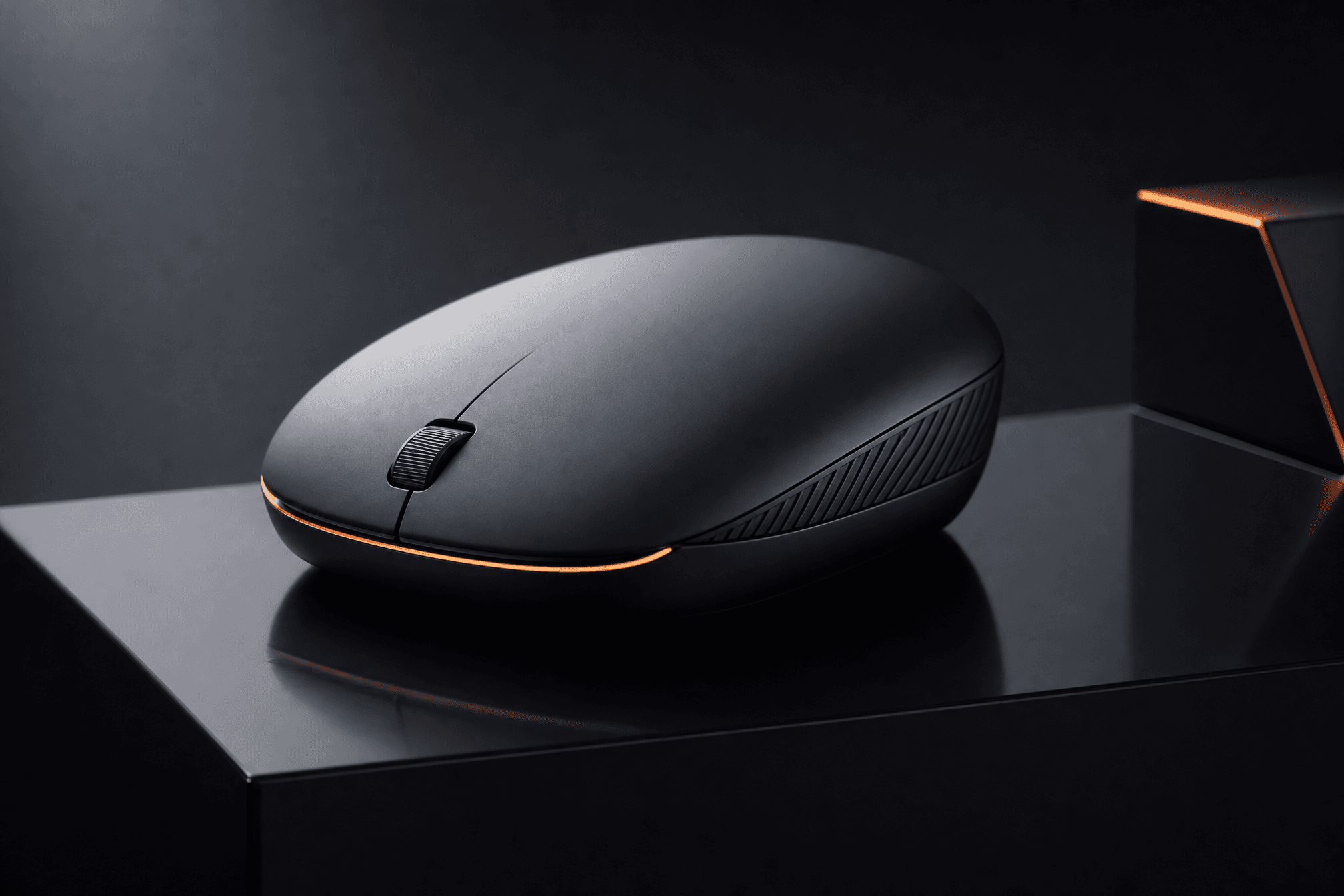 Premium concept product on a dark reflective plinth